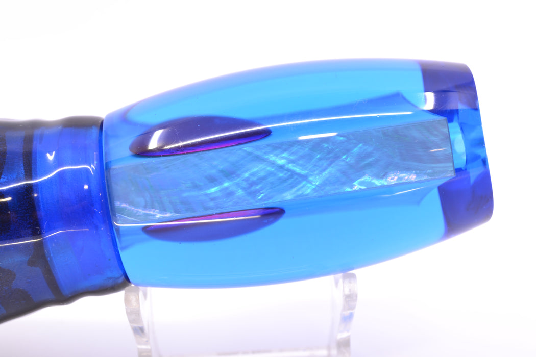 Moyes Lures Blue Angel Wing MOP Red Eyes Large Argus 14" 10oz Skirted Blue Skipjack