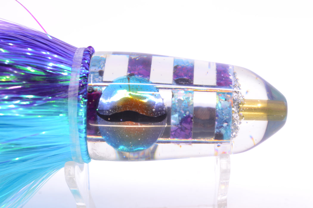 Ganku Lures Silver Striped Blue-Purple S&P Cuttlefish Bullet 10" 7oz Strobez Purple-Ice Blue