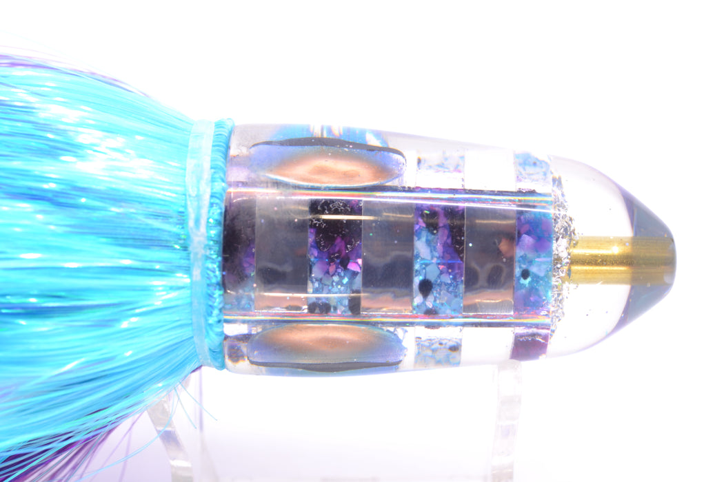 Ganku Lures Silver Striped Blue-Purple S&P Cuttlefish Bullet 10" 7oz Strobez Purple-Ice Blue