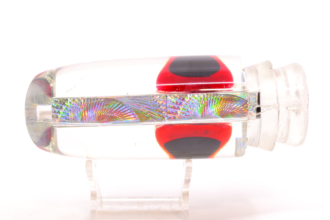 Joe Yee Lures by KEGZ Silver Rainbow Swirl Black-Red Eyes Super Plunger 14" 7.2oz