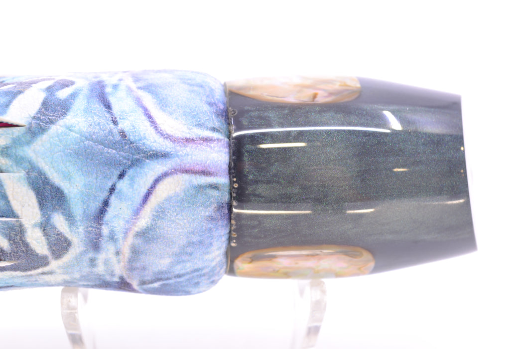 Joe Yee Lures by KEGZ Charcoal Gray Pearl Real Shell Eyes Apollo 12" 5oz ALV Vinyl