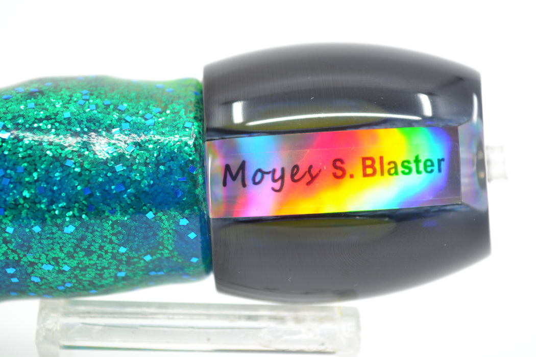 Moyes Lures Green-Blue Oil Slick Black Back Small Blaster 9" 4.5oz Skirted #1