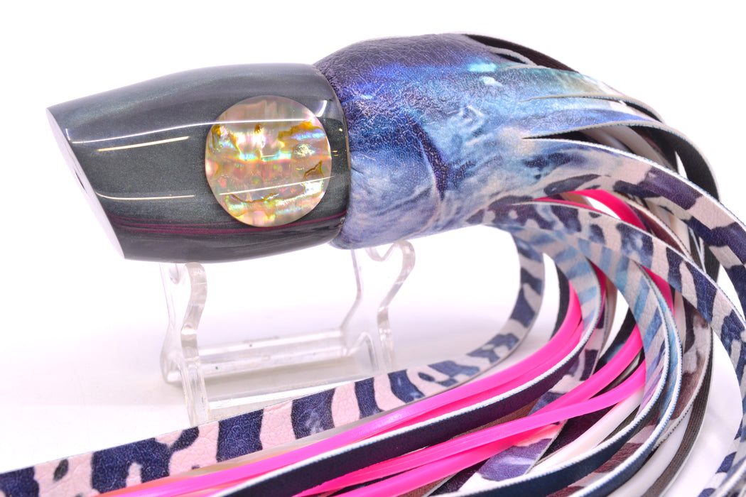Joe Yee Lures by KEGZ Charcoal Gray Pearl Real Shell Eyes Apollo 12" 5oz ALV Vinyl
