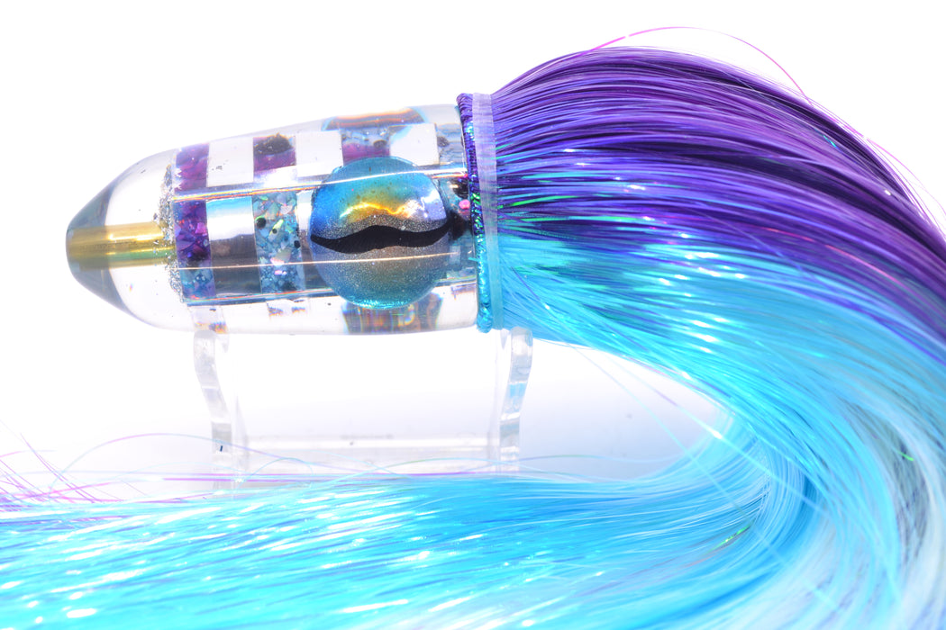 Ganku Lures Silver Striped Blue-Purple S&P Cuttlefish Bullet 10" 7oz Strobez Purple-Ice Blue