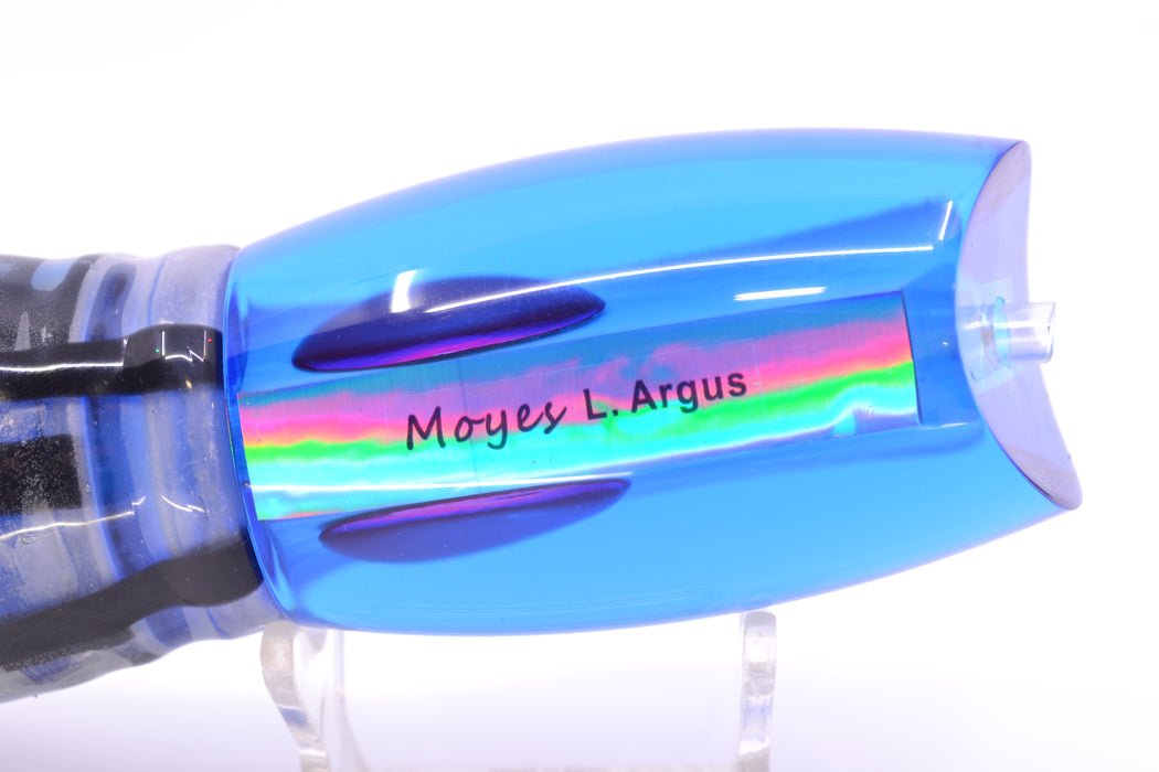 Moyes Lures Blue Angel Wing MOP Red Eyes Large Argus 14" 10oz Skirted Blue Skipjack