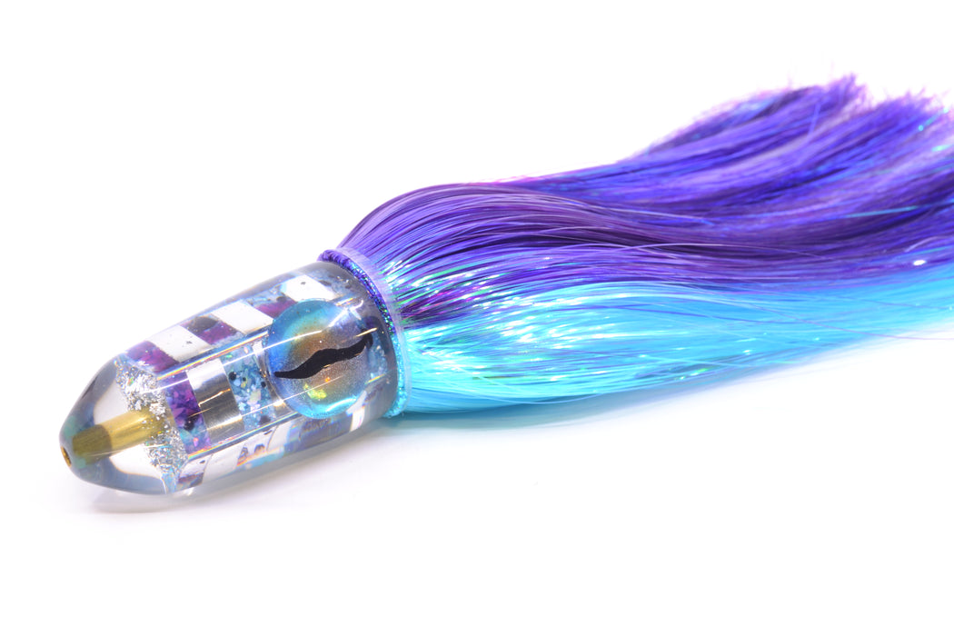 Ganku Lures Silver Striped Blue-Purple S&P Cuttlefish Bullet 10" 7oz Strobez Purple-Ice Blue