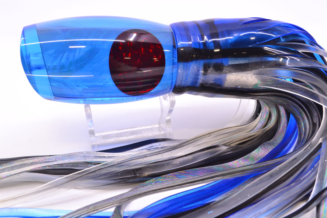 Moyes Lures Blue Angel Wing MOP Red Eyes Large Argus 14" 10oz Skirted Blue Skipjack