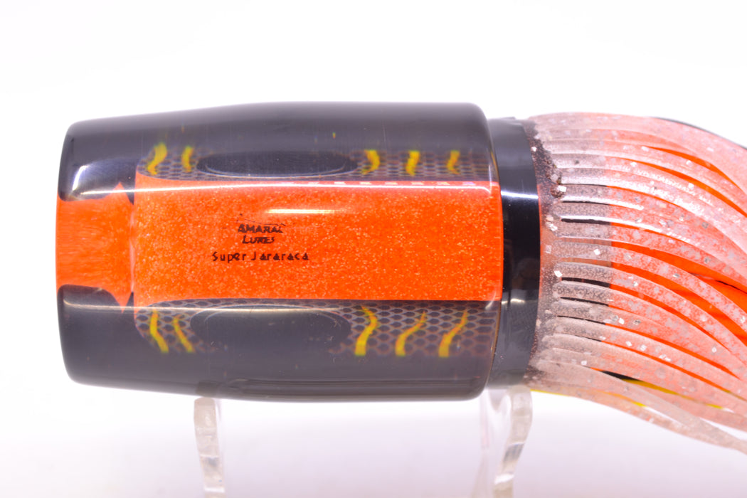 Amaral Lures Orange Pearl Rainbow Scale Yellow Stripes Black Back Super Jararaca 15" 6.7oz