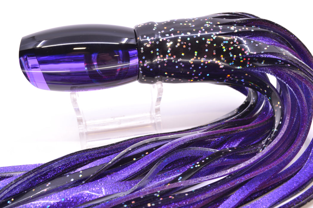 Moyes Lures Purple Mirrored Black Back Medium Argus 12" 6.5oz Skirted Black/Purple