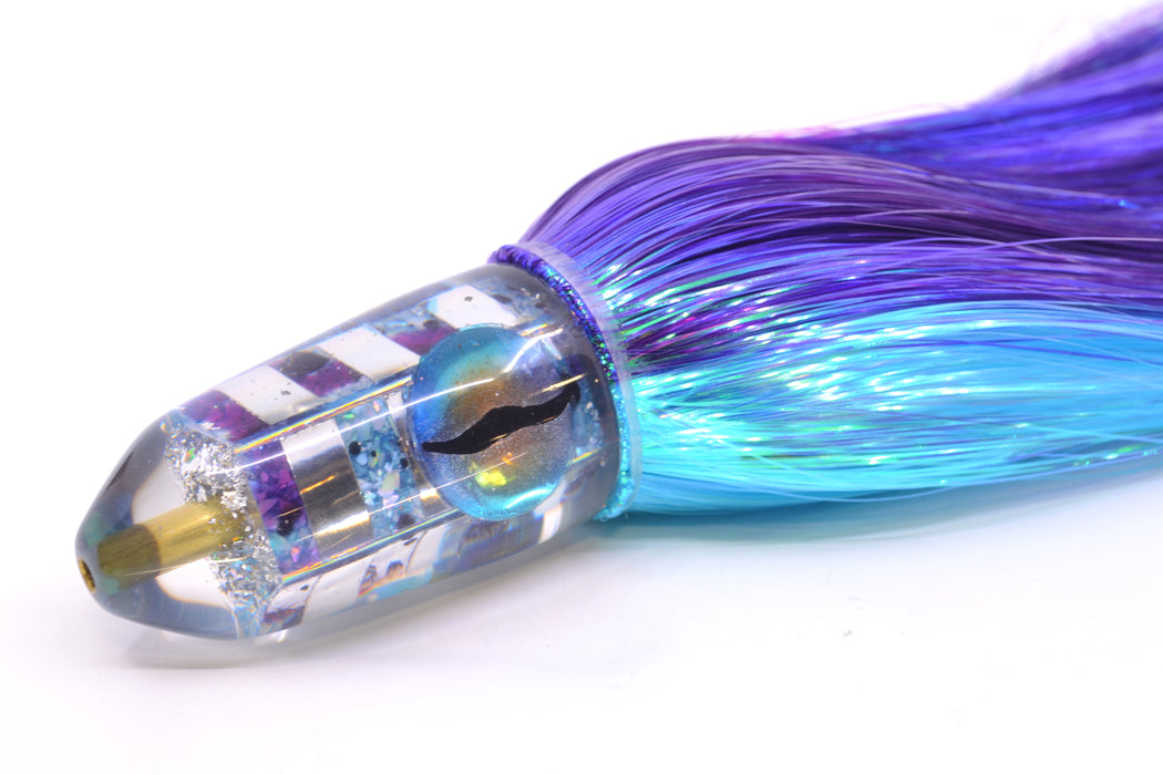 Ganku Lures Silver Striped Blue-Purple S&P Cuttlefish Bullet 10" 7oz Strobez Purple-Ice Blue