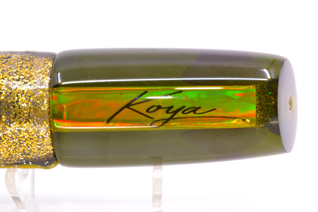 Koya Lures Smoke Rainbow Red Eyes Small 614 10" 6oz Skirted Black-Yellow-Gold GZE