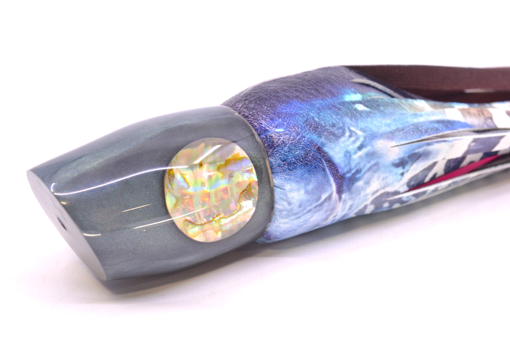 Joe Yee Lures by KEGZ Charcoal Gray Pearl Real Shell Eyes Apollo 12" 5oz ALV Vinyl