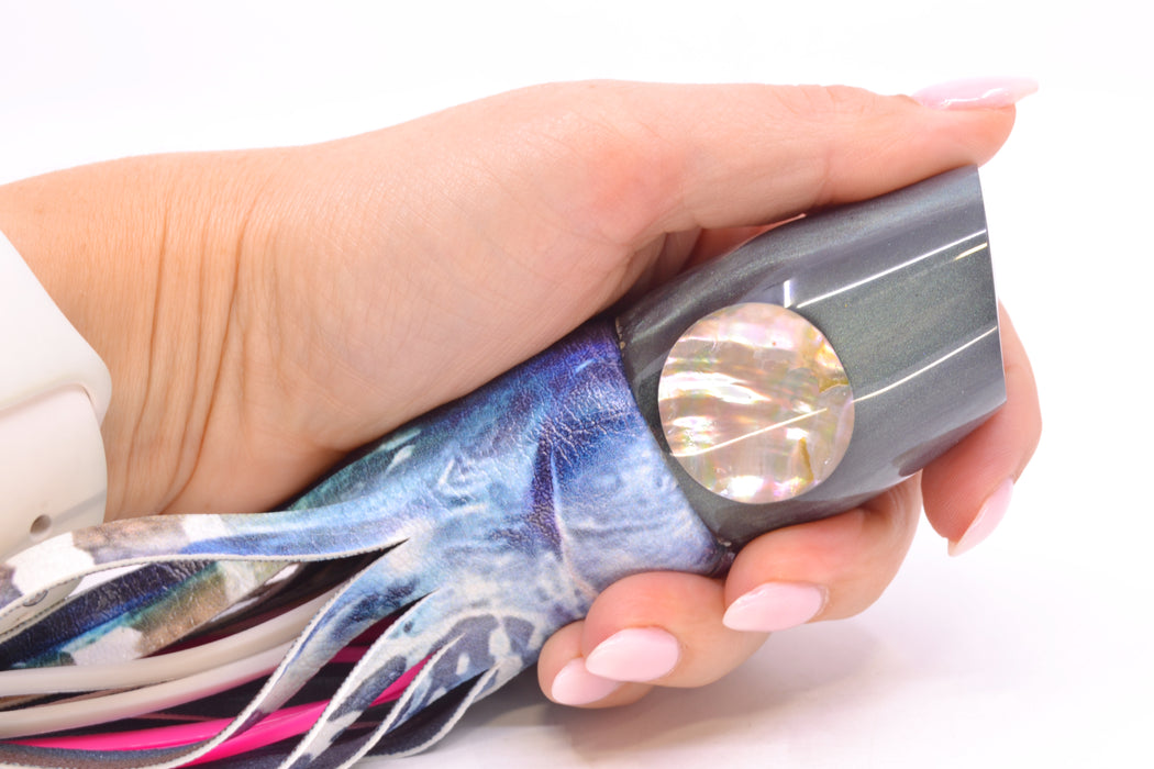 Joe Yee Lures by KEGZ Charcoal Gray Pearl Real Shell Eyes Apollo 12" 5oz ALV Vinyl