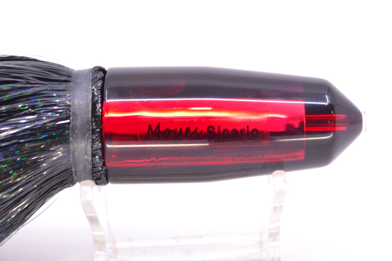 Moyes Lures Red Mirrored Black Back Sicario Bullet 8" 4.8oz Strobez Black/Red