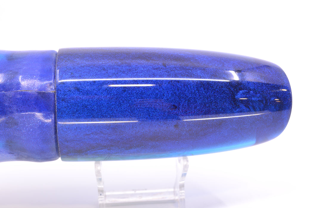 Ali'i Kai Lures Ice Blue Shell Blue Back Fish Head XL Plunger 16" 15.5oz FT Vinyl Blueberry