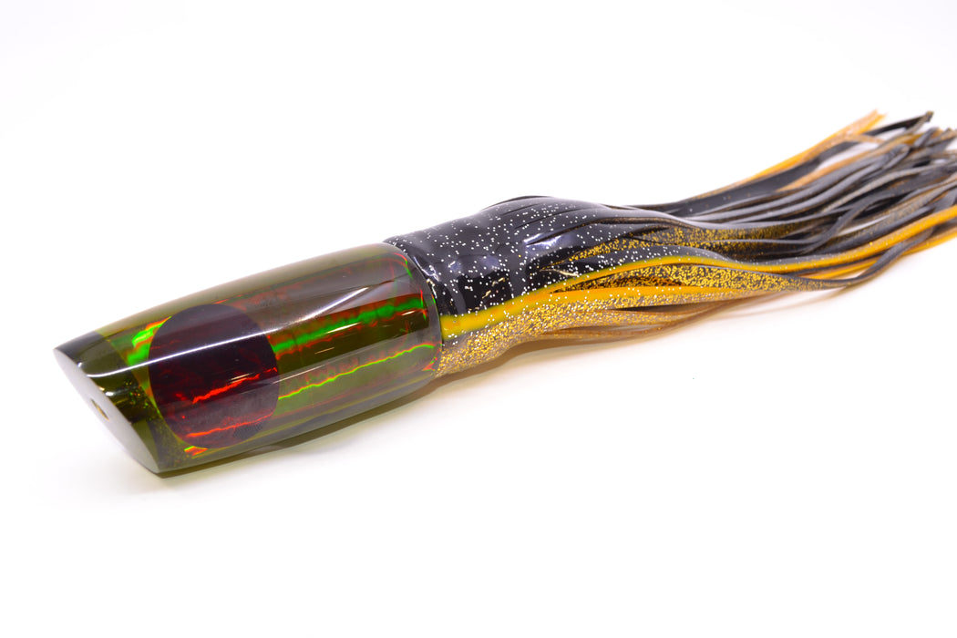 Koya Lures Smoke Rainbow Red Eyes Small 614 10" 6oz Skirted Black-Yellow-Gold GZE