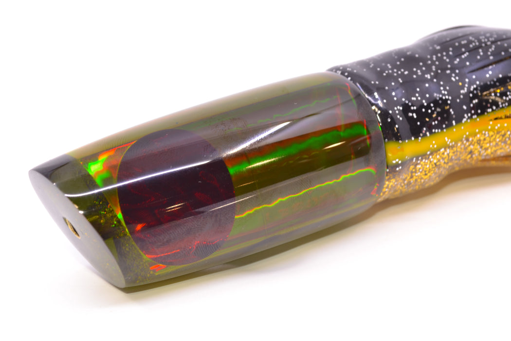 Koya Lures Smoke Rainbow Red Eyes Small 614 10" 6oz Skirted Black-Yellow-Gold GZE