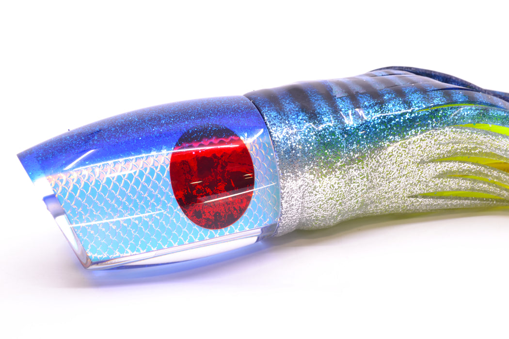 TANTRUM Lures Ice Rainbow Scale Blue Back XL Bandit 14" 13oz Skirted Blue Aurora GZE