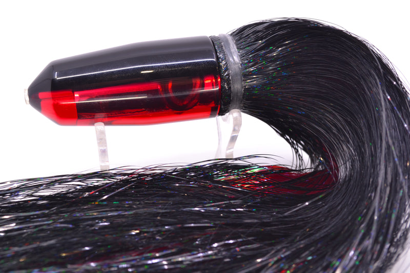 Moyes Lures Red Mirrored Black Back Sicario Bullet 8" 4.8oz Strobez Black/Red