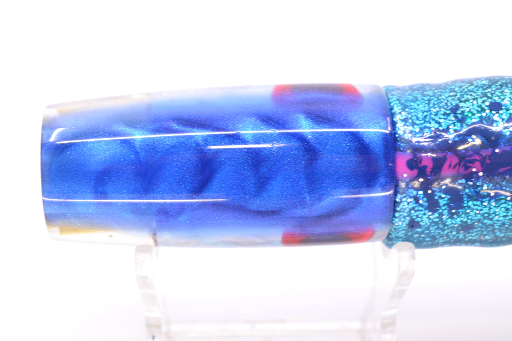 Big Reidee Ice Blue MOP Blue Back Black-Red Eyes 4-Hole Pusher 9" 6.6oz Skirted