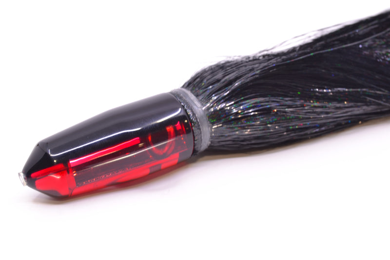 Moyes Lures Red Mirrored Black Back Sicario Bullet 8" 4.8oz Strobez Black/Red