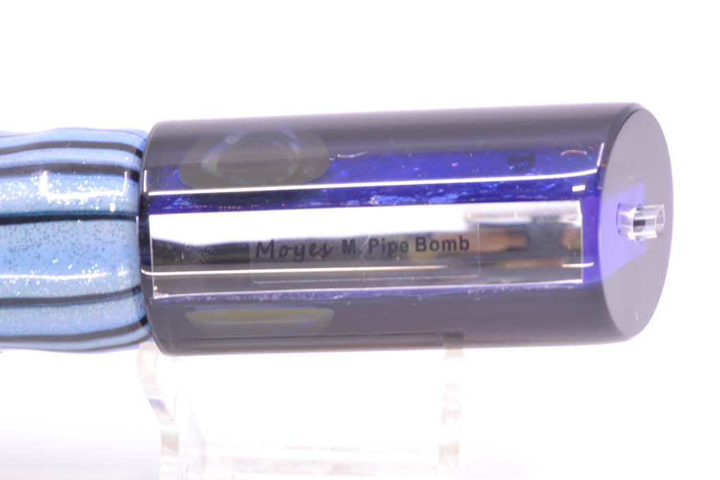 Moyes Lures Purple-Pink Dichro Black Back Medium Pipe Bomb 12" 7.5oz FT Vinyl Skipjack