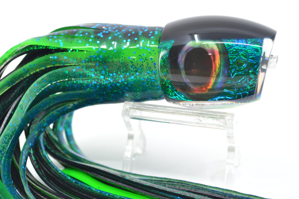 Moyes Lures Green-Blue Oil Slick Black Back Small Blaster 9" 4.5oz Skirted #2