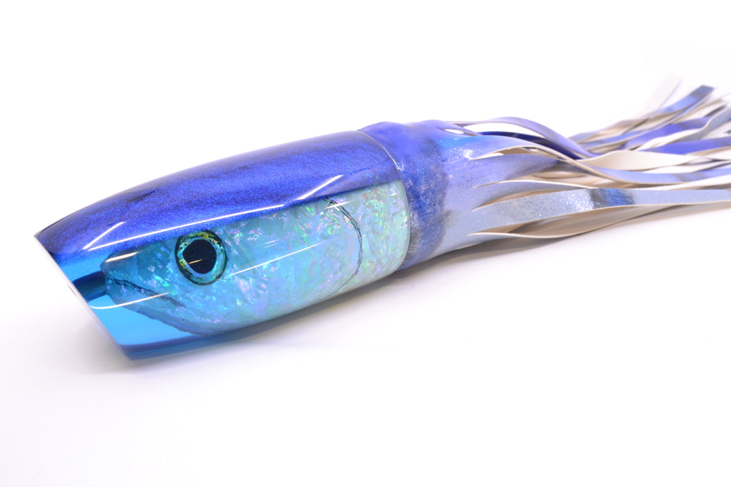 Ali'i Kai Lures Ice Blue Shell Blue Back Fish Head XL Plunger 16" 15.5oz FT Vinyl Blueberry