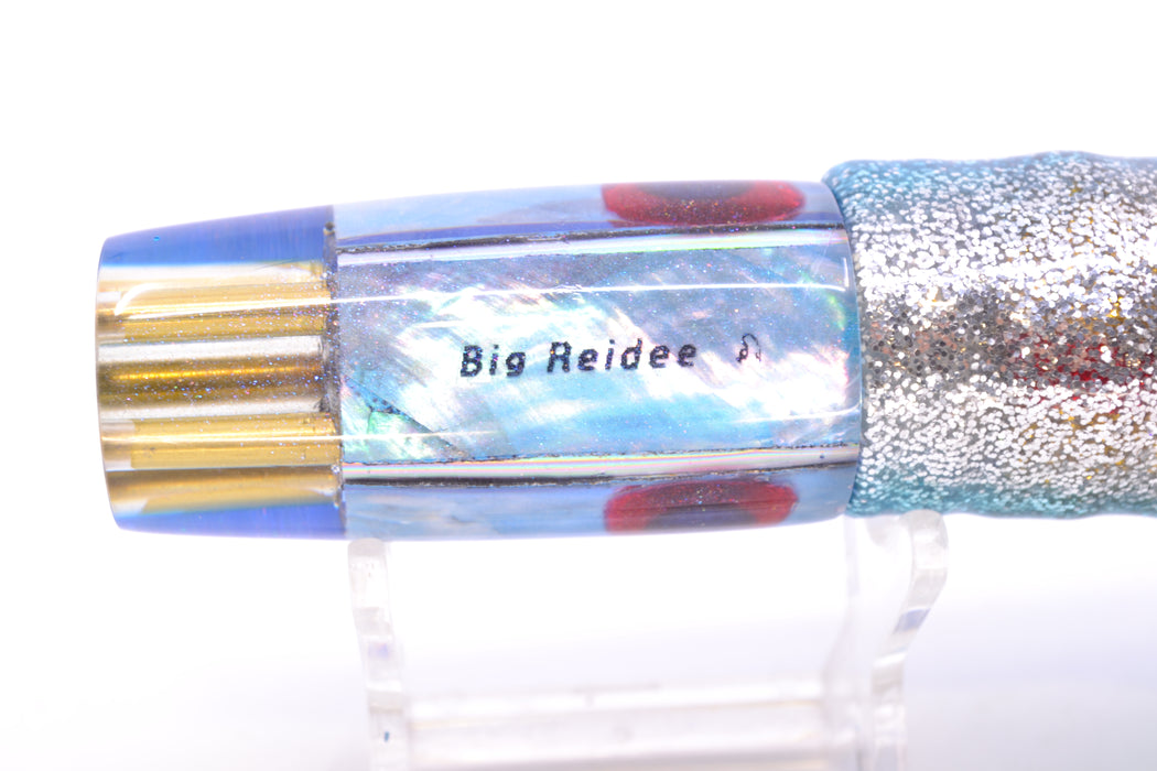 Big Reidee Ice Blue MOP Blue Back Black-Red Eyes 4-Hole Pusher 9" 6.6oz Skirted
