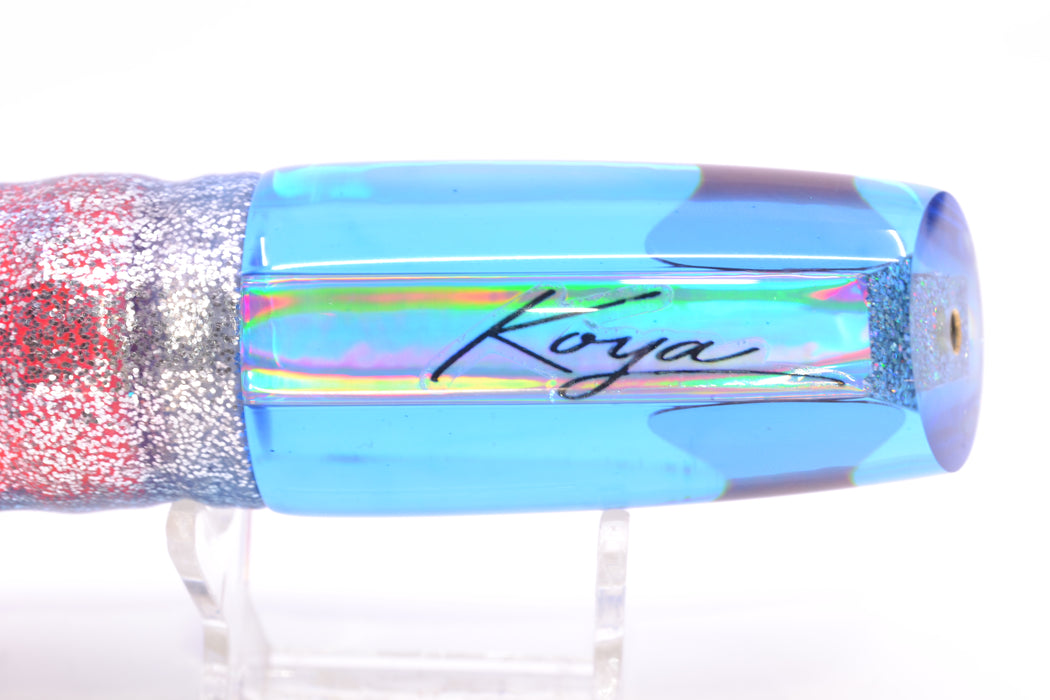 Koya Lures Blue Rainbow Red Eyes Small 614 10" 6oz Skirted Blue Aurora/Pink