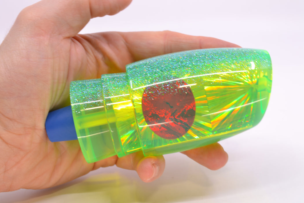 TANTRUM Lures Chartreuse Rainbow Starburst Ice Blue Back Red Eyes XL Bandit 14" 9.7oz GZE