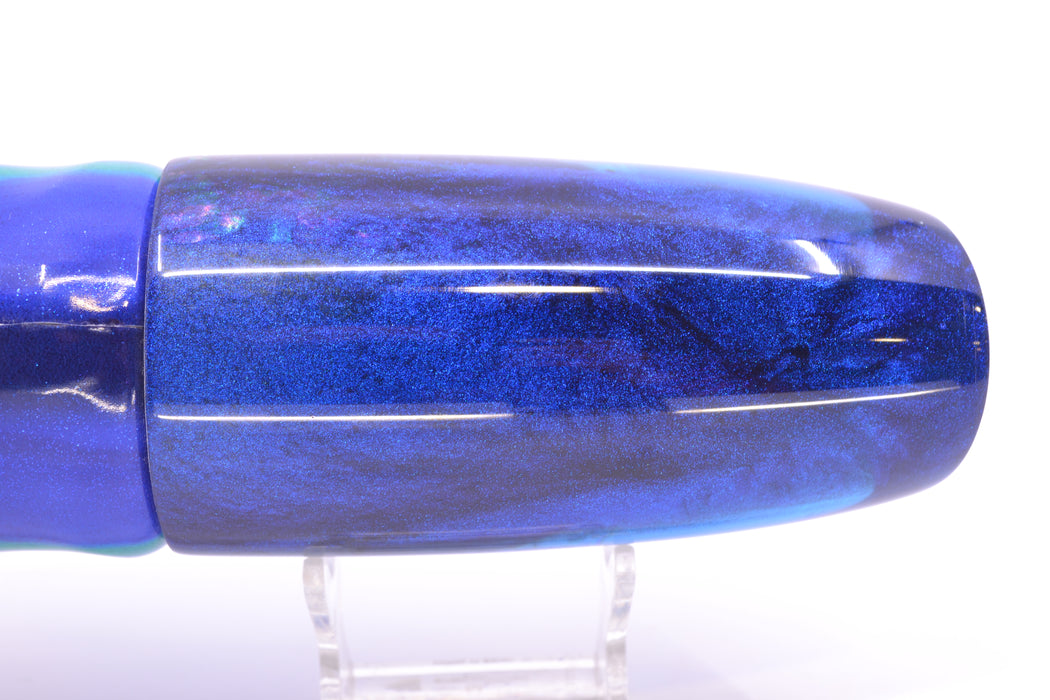 Ali'i Kai Lures Purple-Blue Shell Blue Back Fish Head XL Plunger 16" 15.5oz FT Vinyl Blueberry