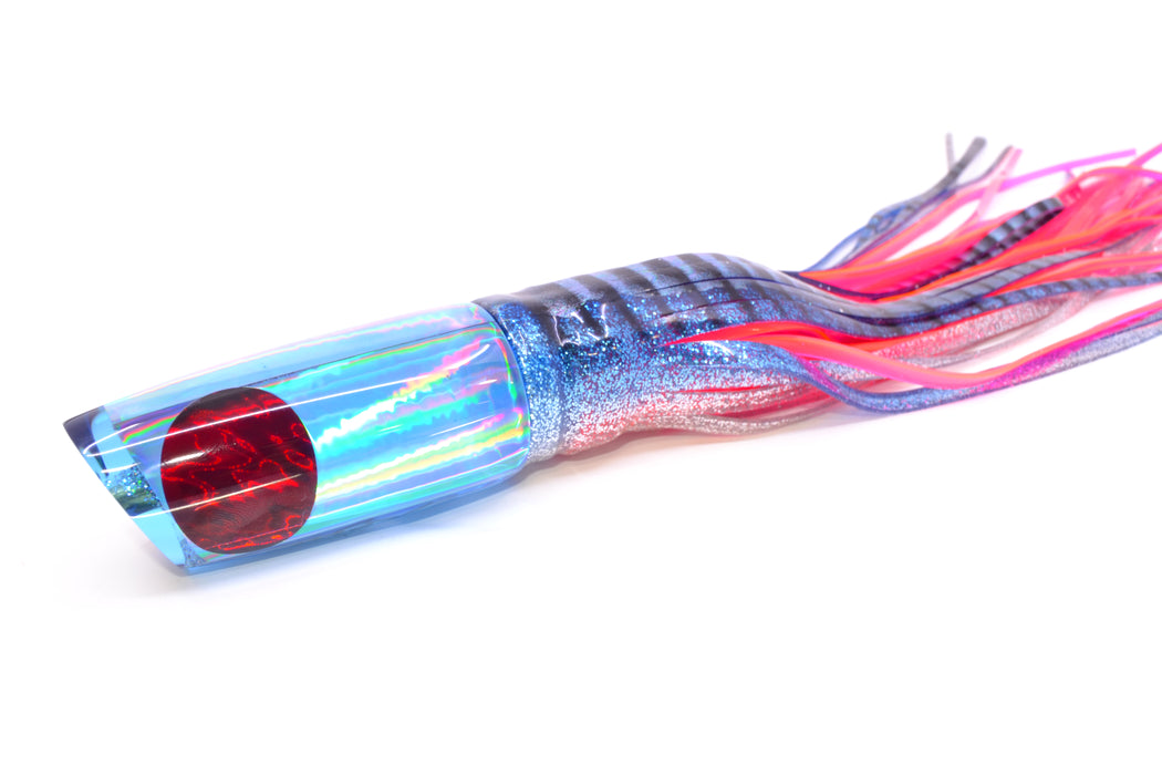 Koya Lures Blue Rainbow Red Eyes Small 614 10" 6oz Skirted Blue Aurora/Pink
