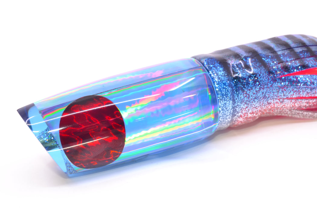 Koya Lures Blue Rainbow Red Eyes Small 614 10" 6oz Skirted Blue Aurora/Pink