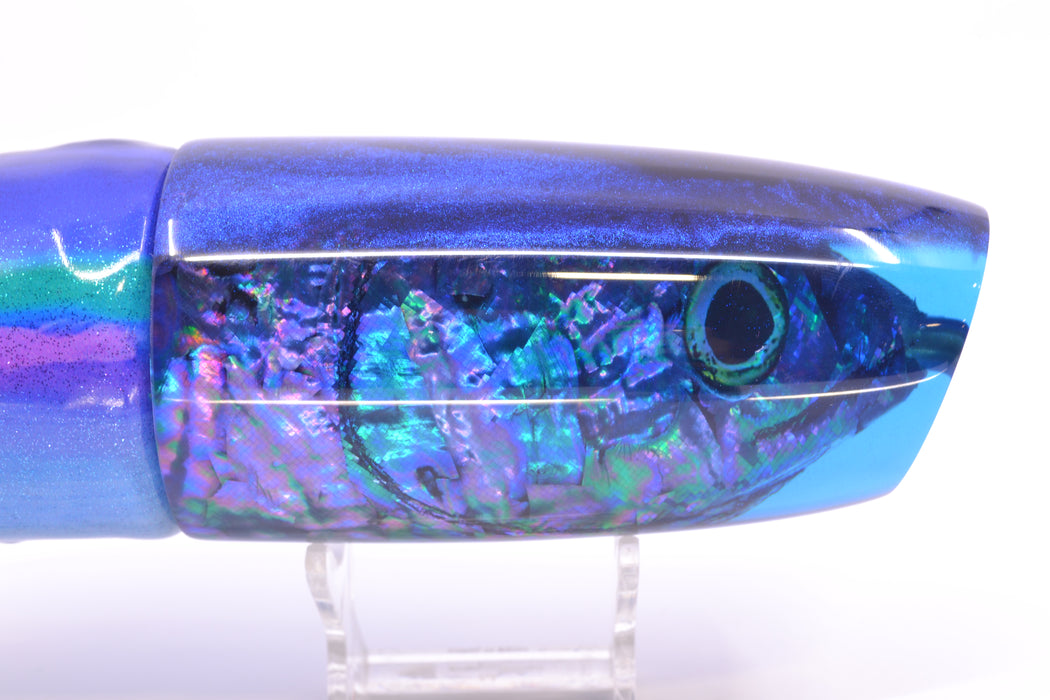 Ali'i Kai Lures Purple-Blue Shell Blue Back Fish Head XL Plunger 16" 15.5oz FT Vinyl Blueberry