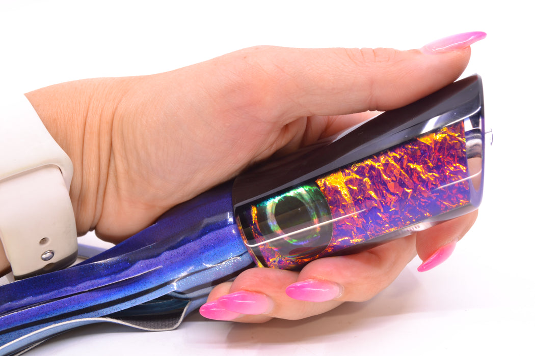 Moyes Lures Purple-Pink Dichro Black Back Medium Pipe Bomb 12" 7.5oz FT Vinyl Skipjack