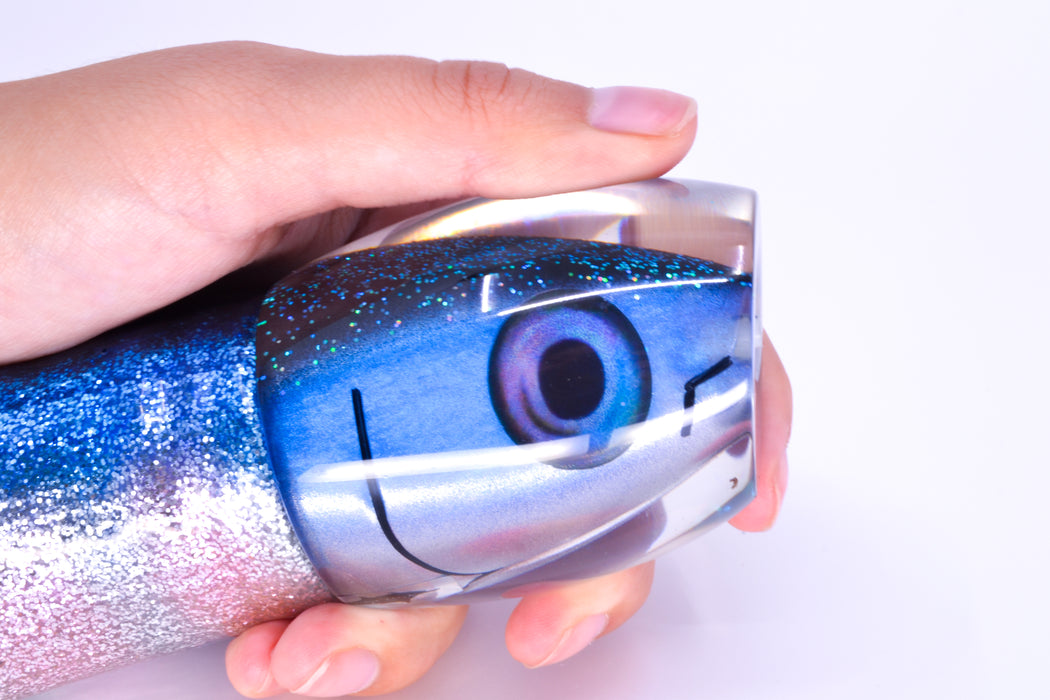 Aloha Lures Black-Blue Fish Head Bamboocha 12" 11.5oz Skirted Blue Aurora
