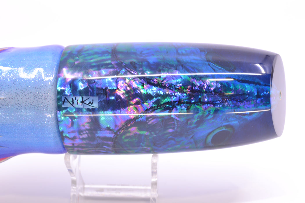 Ali'i Kai Lures Purple-Blue Shell Blue Back Fish Head XL Plunger 16" 15.5oz FT Vinyl Blueberry