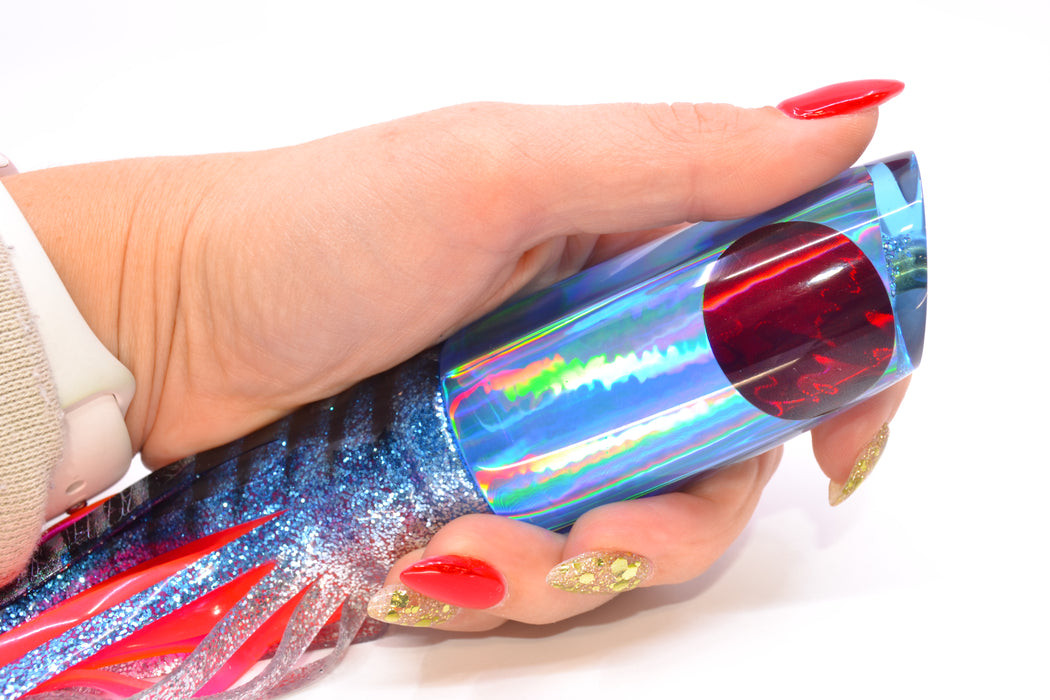 Koya Lures Blue Rainbow Red Eyes Small 614 10" 6oz Skirted Blue Aurora/Pink