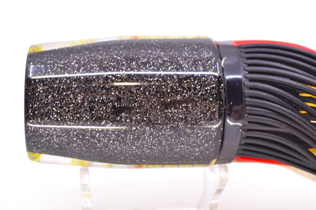 Amaral Lures Yellow Pearl Rainbow Scale Black Stripes Black Back Super Jararaca 15" 6.7oz