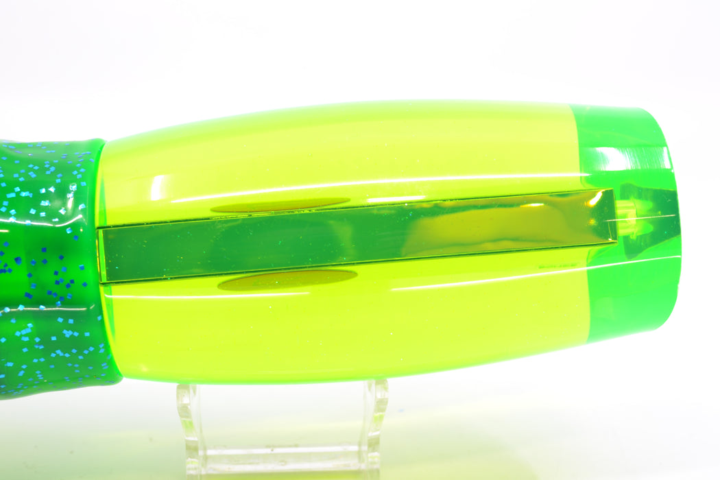 Bonze Lures Chartreuse Mirrored Red Eyes Bankwalker Teaser 16" 26oz Skirted Mahi