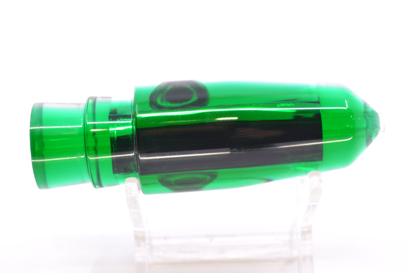 Moyes Lures Clear Mirrored Green Back Taxi Eyes Sicario Bullet 8" 4oz