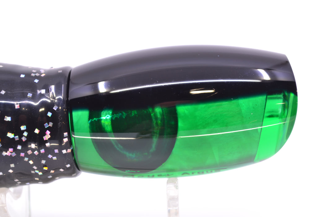 Moyes Lures Green MOP Black Back Medium Argus 12" 6.5oz Skirted Black/Green