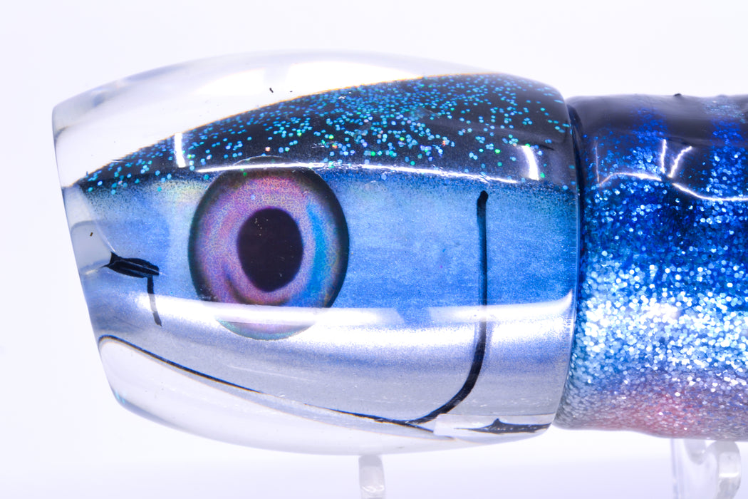 Aloha Lures Black-Blue Fish Head Bamboocha 12" 11.5oz Skirted Blue Aurora