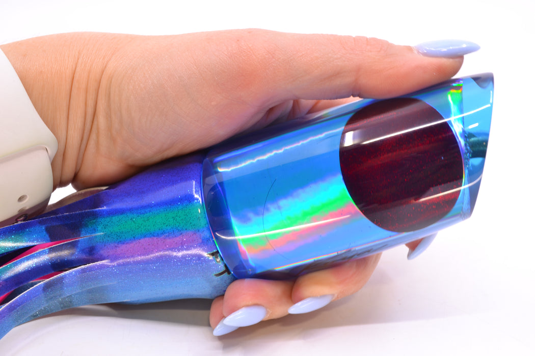 Koya Lures Blue Rainbow Red Eyes Medium Poi Dog 14" 10oz FT Vinyl Blueberry