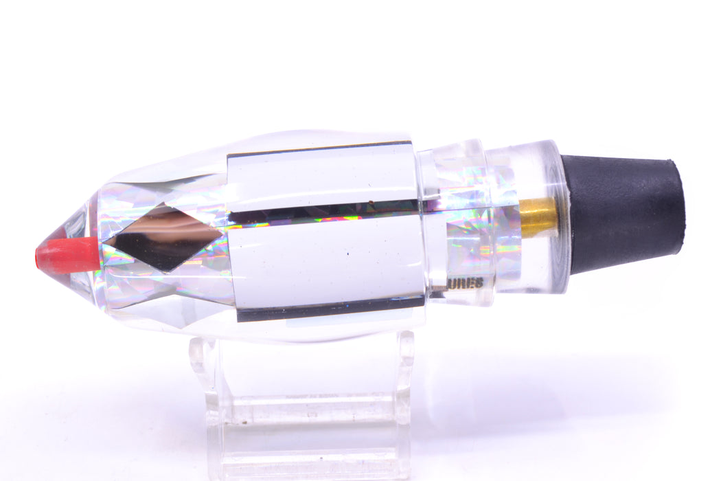 Aloha Lures Clear Mirrored Silver Rainbow "Scared $#!Tless" Deep Six 12" 7.8oz