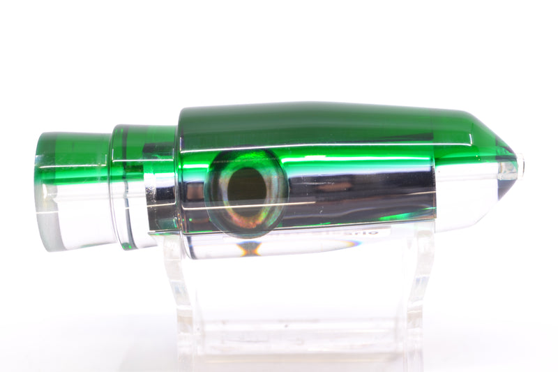 Moyes Lures Clear Mirrored Green Back Taxi Eyes Sicario Bullet 8" 4oz