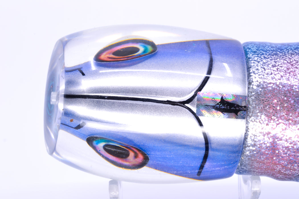 Aloha Lures Black-Blue Fish Head Bamboocha 12" 11.5oz Skirted Blue Aurora