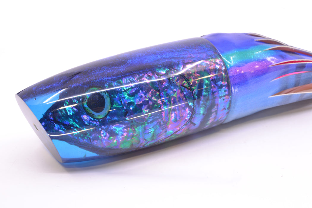 Ali'i Kai Lures Purple-Blue Shell Blue Back Fish Head XL Plunger 16" 15.5oz FT Vinyl Blueberry