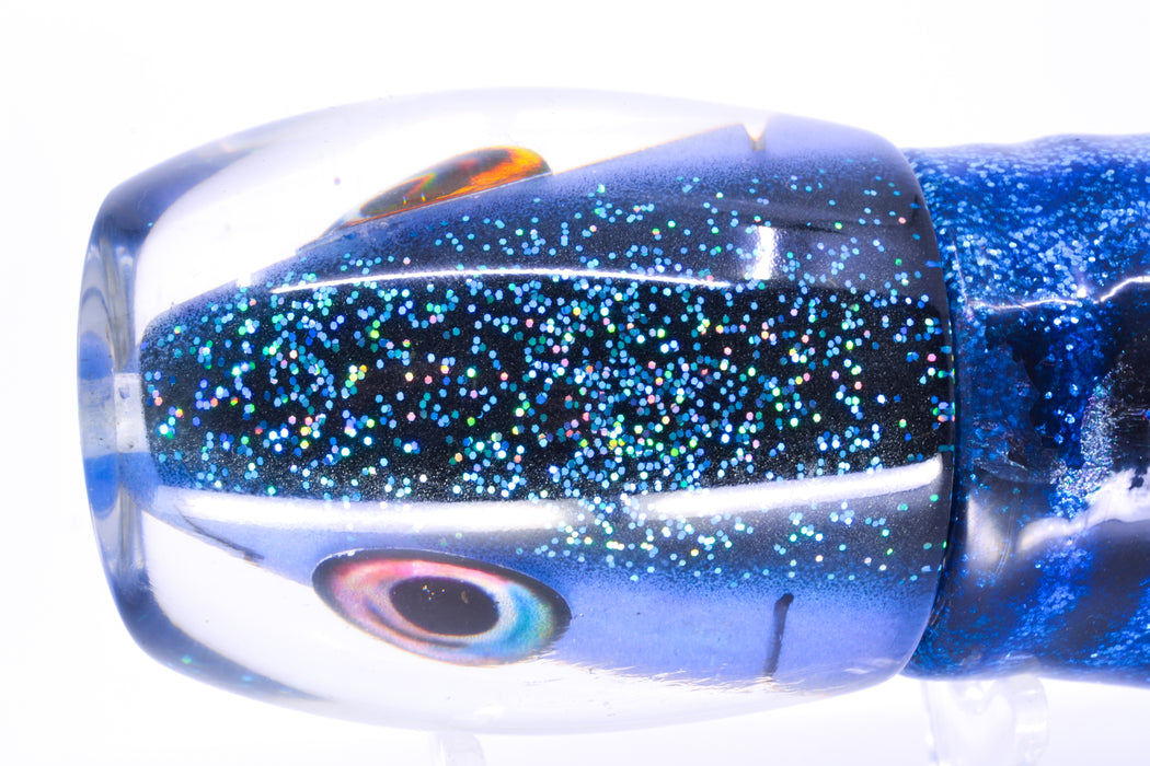 Aloha Lures Black-Blue Fish Head Bamboocha 12" 11.5oz Skirted Blue Aurora